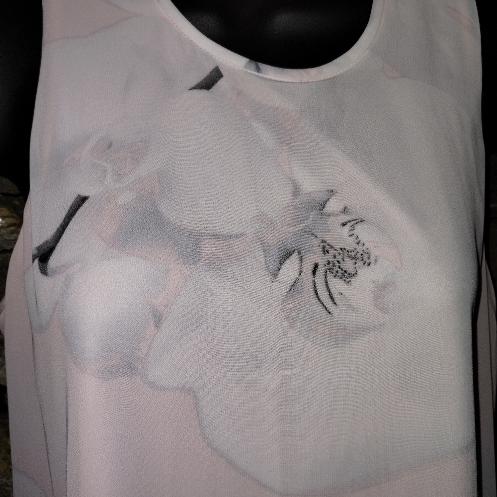 Calvin Klein size six pale pink floral crew neck soft shift dress - Picture 5 of 8